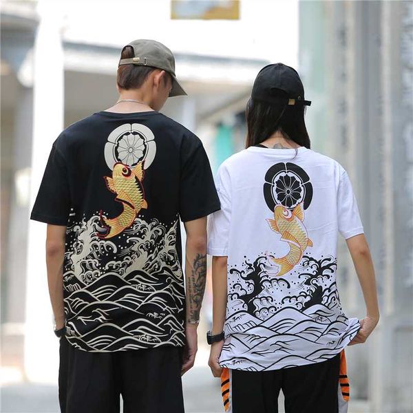 men harajuku japanese style t-shirt hip hop street t shirt carp waves print t-shirt summer cotton short sleeved tees, White;black
men harajuku japanese style t-shirt hip hop street t shirt carp waves print t-shirt summer cotton short sleeved tees, White;black