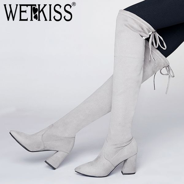 wetkiss stretch boot plus size 34-43 high heels flock woman over the knee boot lady long fashion female shoes autumn women, Black
wetkiss stretch boot plus size 34-43 high heels flock woman over the knee boot lady long fashion female shoes autumn women, Black