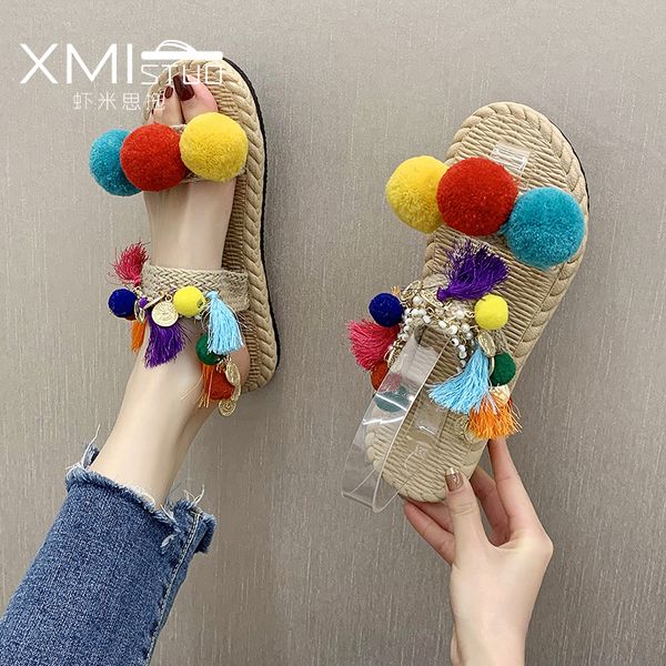 summer vacation ethnic style beach shoes female slippers couple chain decoration sandals and slippers women wear a word drag, Black
summer vacation ethnic style beach shoes female slippers couple chain decoration sandals and slippers women wear a word drag, Black
