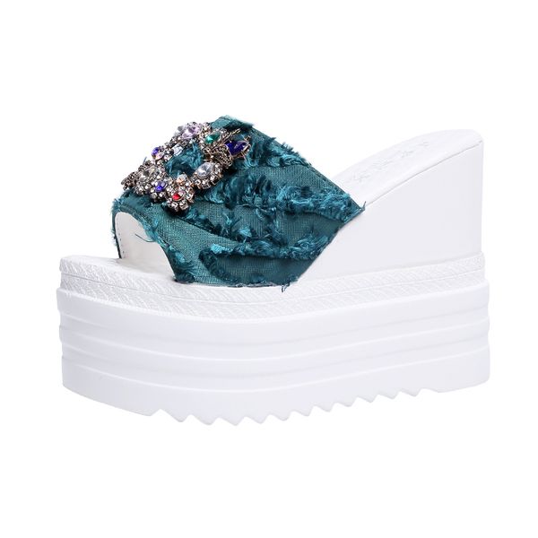 2020 summer new fashion rhinestone platform lady slippers outer wear high heels song gao di wedge sandals shoes 12cm, Black
2020 summer new fashion rhinestone platform lady slippers outer wear high heels song gao di wedge sandals shoes 12cm, Black