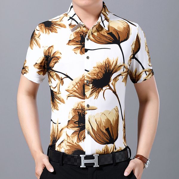 new summer male fashion floral dress shirt soft mens short sleeve fashion printed shirts, White;black
new summer male fashion floral dress shirt soft mens short sleeve fashion printed shirts, White;black
