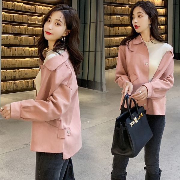 2020 new spring fashion jacket women's short hong kong-style retro slim jacket small women's, Black;brown
2020 new spring fashion jacket women's short hong kong-style retro slim jacket small women's, Black;brown