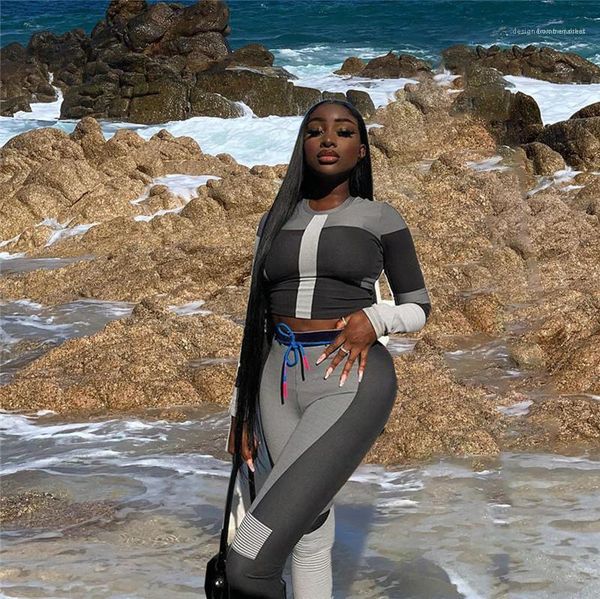 contrast color crew neck fashion suits women two piece outfits pants set autumn ladies designer tracksuits, Gray
contrast color crew neck fashion suits women two piece outfits pants set autumn ladies designer tracksuits, Gray