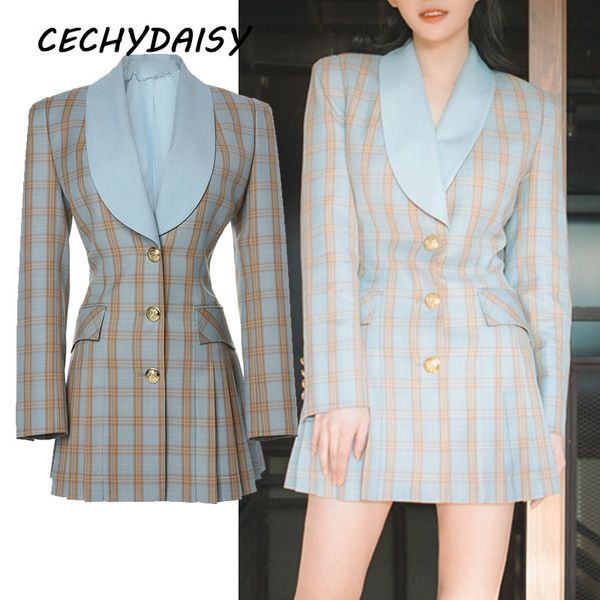 pleated plaid blazer dress women elegant autumn winter fashion vintage e girl blue black bodycon mini dresses femme vestido, Black;gray
pleated plaid blazer dress women elegant autumn winter fashion vintage e girl blue black bodycon mini dresses femme vestido, Black;gray