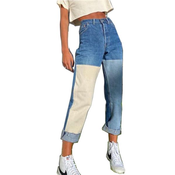 contrast color panelled designer cotton womens jeans fashion washed high waist trousers autumn female clothing dropshipping, Blue
contrast color panelled designer cotton womens jeans fashion washed high waist trousers autumn female clothing dropshipping, Blue