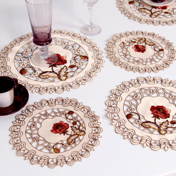 new luxury lace round embroidery table place mat christmas pad kitchen dining mug doily coffee placemat cloth cup
new luxury lace round embroidery table place mat christmas pad kitchen dining mug doily coffee placemat cloth cup
