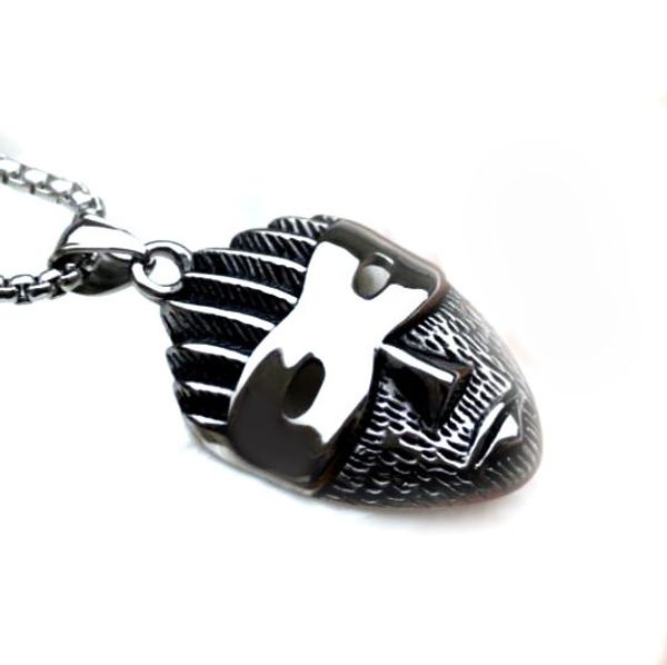 ornament mask men's titanium steel pendant hip hop necklace vintage cool student stylish guy's, Silver
ornament mask men's titanium steel pendant hip hop necklace vintage cool student stylish guy's, Silver
