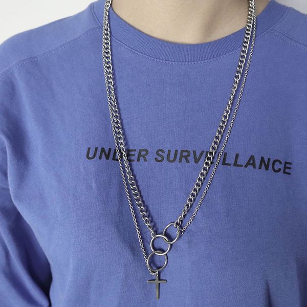 necklace mens layered stainless steel circle cross pendant multiple statement chain necklaces steel male accessories hip hop, Silver
necklace mens layered stainless steel circle cross pendant multiple statement chain necklaces steel male accessories hip hop, Silver