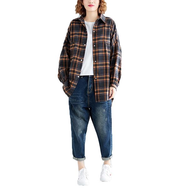 women's jackets coat jacket 2021 spring autumn plaid thin outerwear oversized long sleeve single-breasted lattice shirt coats a1971, Black;brown
women's jackets coat jacket 2021 spring autumn plaid thin outerwear oversized long sleeve single-breasted lattice shirt coats a1971, Black;brown