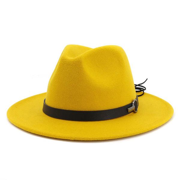 women men wide brim wool felt jazz fedora hats panama style cowboy party formal dress hat large size yellow white 2020, Blue;gray 
women men wide brim wool felt jazz fedora hats panama style cowboy party formal dress hat large size yellow white 2020, Blue;gray
