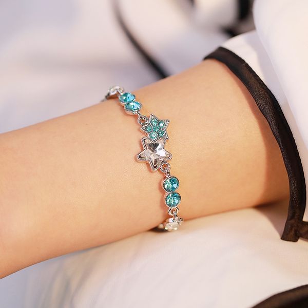 exquisite ocean blue starfish pendant bracelet charming women's party blue crystal jewelry romantic valentine's day gifts, Black
exquisite ocean blue starfish pendant bracelet charming women's party blue crystal jewelry romantic valentine's day gifts, Black