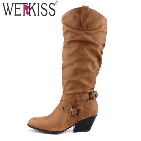 wetkiss western boots women knee high boot female high heels cowboy shoes ladies round toe distressed shoes women winter 2020, Black
wetkiss western boots women knee high boot female high heels cowboy shoes ladies round toe distressed shoes women winter 2020, Black