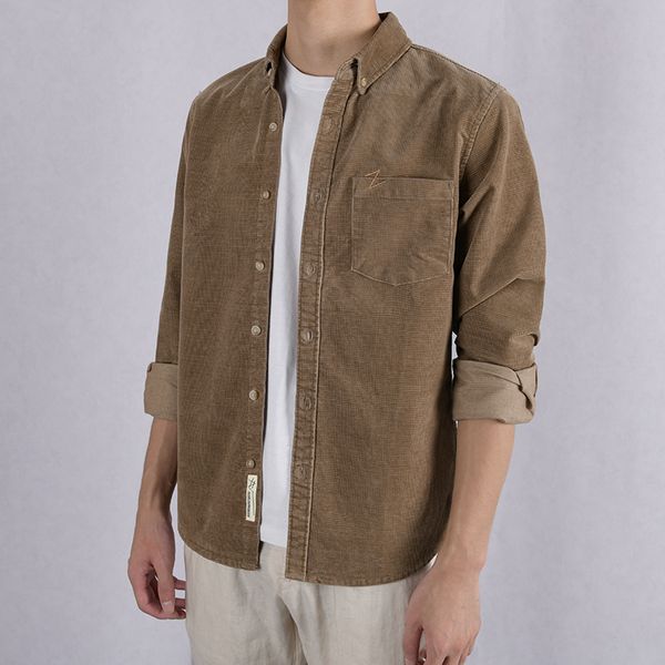men's casual shirts suehaiwe's brand italy corduroy long sleeved cotton shirt men fashion for comfortable trend mens chemise, White;black
men's casual shirts suehaiwe's brand italy corduroy long sleeved cotton shirt men fashion for comfortable trend mens chemise, White;black