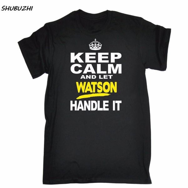 Keep calm let Watson handle it personalised mens T-shirt birthday family gift mens hipster short sleeve tee tops
Keep calm let Watson handle it personalised mens T-shirt birthday family gift mens hipster short sleeve tee tops