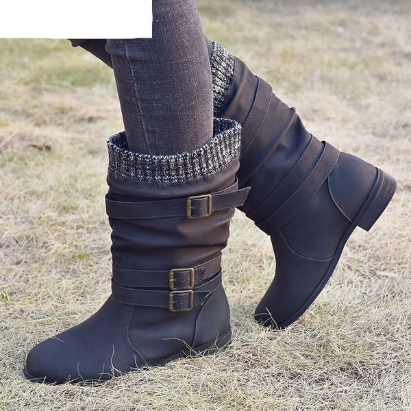 2020 new winter women's boots fashion buckle square-heel women's boots pointed thick heel belt buckle boots, Black
2020 new winter women's boots fashion buckle square-heel women's boots pointed thick heel belt buckle boots, Black