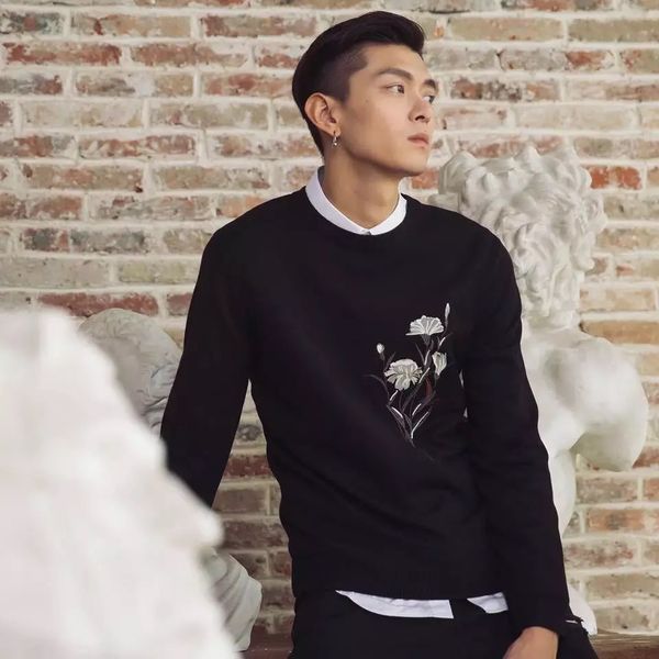 star pattern o-neck mens sweater spring autumn long sleeve loose men casual high street clothing, White;black
star pattern o-neck mens sweater spring autumn long sleeve loose men casual high street clothing, White;black