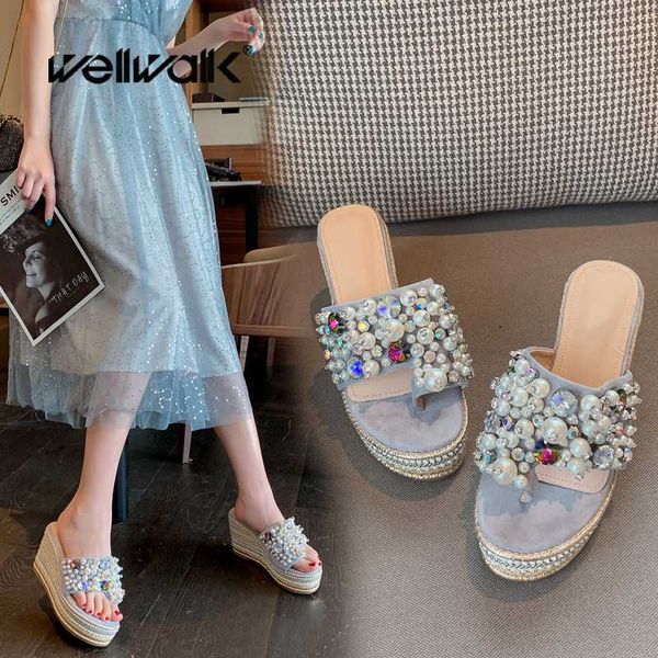 pearl wedge slippers women heel shoes round toe summer slides chic espadrilles rhinestone edge slipper ladies flip flops, Black
pearl wedge slippers women heel shoes round toe summer slides chic espadrilles rhinestone edge slipper ladies flip flops, Black