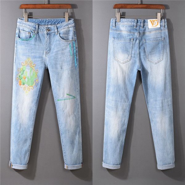 20ss new mens jeans distressed motorcycle biker jeans rock skinny slim ripped hole knee zipper famous brand classic hip hop pan, Blue
20ss new mens jeans distressed motorcycle biker jeans rock skinny slim ripped hole knee zipper famous brand classic hip hop pan, Blue
