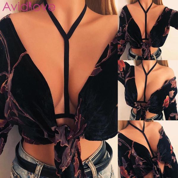 women elastic strappy bra hollow out halter solid casual seamless harness summer underwear full cup slim, Red;black
women elastic strappy bra hollow out halter solid casual seamless harness summer underwear full cup slim, Red;black