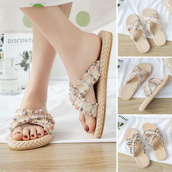 women's slippers ladies summer non-slip soft breathable slippers fashion casual woven open toe outdoor flat beach shoes, Black
women's slippers ladies summer non-slip soft breathable slippers fashion casual woven open toe outdoor flat beach shoes, Black