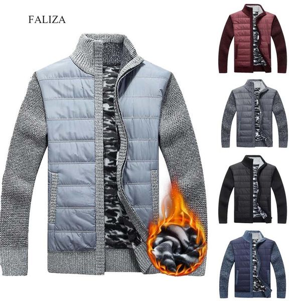 faliza men's coat thick fleece patchwork wool cardigan sweater jackets winter warm knitted coats male casual knitwear q1113, White;black
faliza men's coat thick fleece patchwork wool cardigan sweater jackets winter warm knitted coats male casual knitwear q1113, White;black