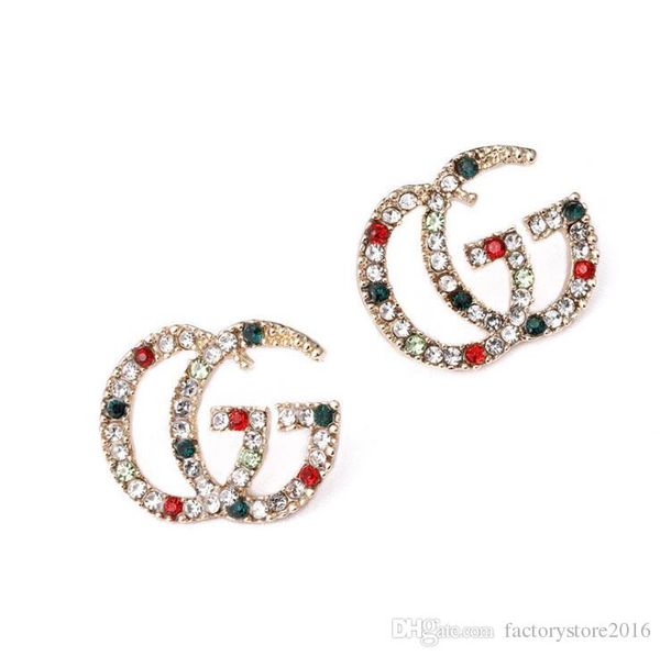 luxury designer earrings with red white green stone women jewelry stud letter earrings with crystal for partyf5, Golden;silver
luxury designer earrings with red white green stone women jewelry stud letter earrings with crystal for partyf5, Golden;silver