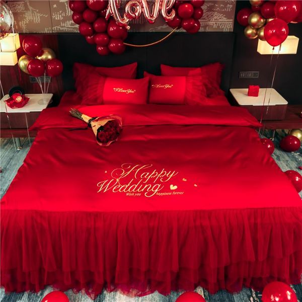 4pcs luxury wedding bed spread unique black white chinese big red bedding sheets double king size bedlinen duvet cover set
4pcs luxury wedding bed spread unique black white chinese big red bedding sheets double king size bedlinen duvet cover set