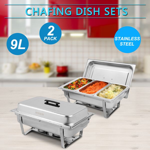8 2pcs 9l quart buffet stove chafing three sets of dishes tray caterer food warmer rectangular stainless steel for party wedding
8 2pcs 9l quart buffet stove chafing three sets of dishes tray caterer food warmer rectangular stainless steel for party wedding
