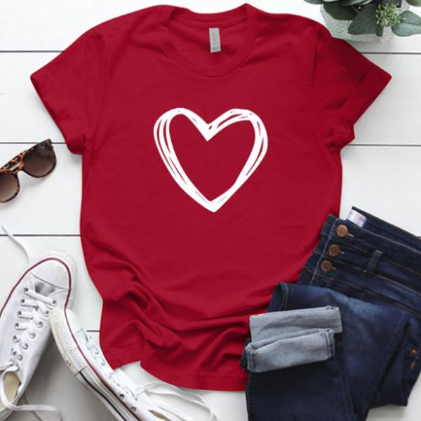 women summer leisure beach heart-shaped love printed t-shirt round neck casual loose short sleeve sale, White
women summer leisure beach heart-shaped love printed t-shirt round neck casual loose short sleeve sale, White