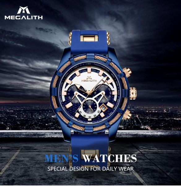megalith 2020luxury sport quartz men watch alloy clock waterproof rubber chronograph timer watch black wristwatch relógio homens, Slivery;brown
megalith 2020luxury sport quartz men watch alloy clock waterproof rubber chronograph timer watch black wristwatch relógio homens, Slivery;brown