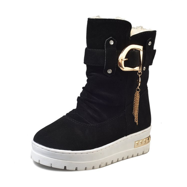 women's shoes large size selling women's cotton shoes fashion brand boots warm and ski boots mid-boots belt buckle, Black
women's shoes large size selling women's cotton shoes fashion brand boots warm and ski boots mid-boots belt buckle, Black