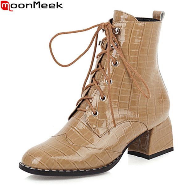 boots moonmeek 2021 large size 33-43 ankle genuine leather thick heels square toe fashion autumn winter women, Black
boots moonmeek 2021 large size 33-43 ankle genuine leather thick heels square toe fashion autumn winter women, Black