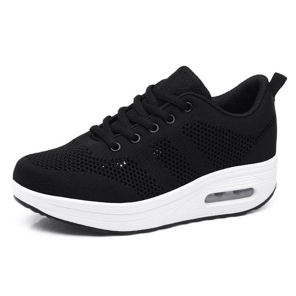 air cushion lady sneaker breathable weaving shoes thick heel plimsolls lace-up runner shoes fitness footwear z242, Black
air cushion lady sneaker breathable weaving shoes thick heel plimsolls lace-up runner shoes fitness footwear z242, Black