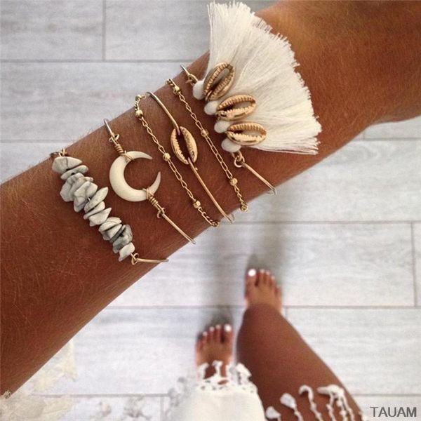 charm bracelets bohemia multi layer bracelet for women gold color shell stone beads tassel cross & bangles 2021 jewelry female gifts, Golden;silver
charm bracelets bohemia multi layer bracelet for women gold color shell stone beads tassel cross & bangles 2021 jewelry female gifts, Golden;silver