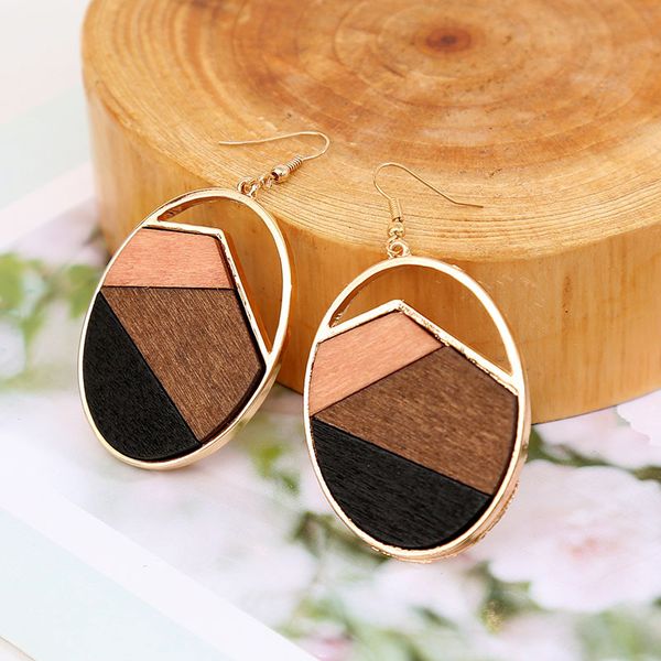 europe and the united states wood color geometric earrings creative foreign trade round alloy korean ear pendant ornament, Golden
europe and the united states wood color geometric earrings creative foreign trade round alloy korean ear pendant ornament, Golden