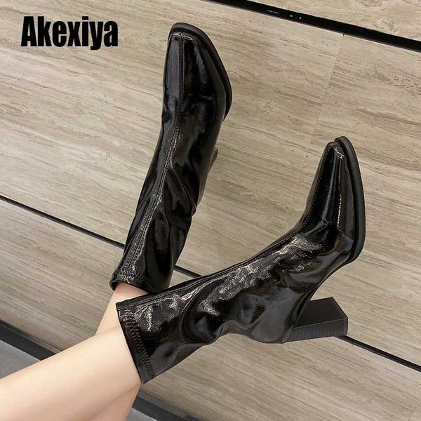 women boots fashion high heel shoes autumn elastic woman ankle boots patent leather square toe female shoes new 2020 u972, Black
women boots fashion high heel shoes autumn elastic woman ankle boots patent leather square toe female shoes new 2020 u972, Black