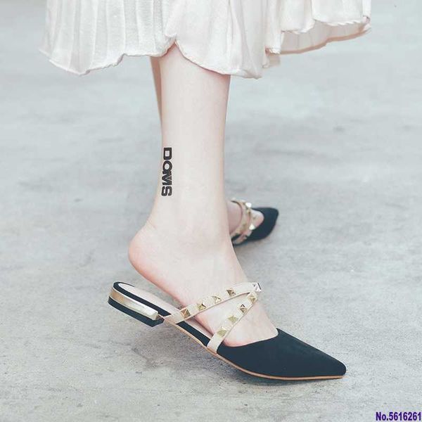 chic slippers female cross tie flock rivet ladies slippers cover pointed toe low heels retro casual women shoes woman mules, Black
chic slippers female cross tie flock rivet ladies slippers cover pointed toe low heels retro casual women shoes woman mules, Black