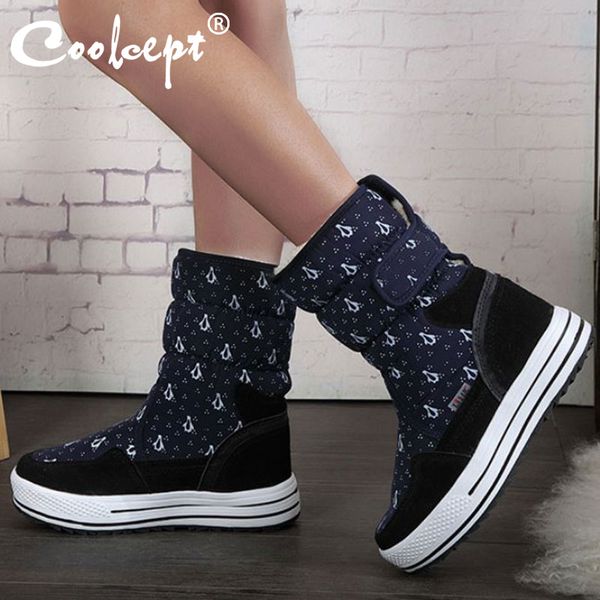coolcept fashion print women mid calf boots with plush fur thick sole shoes winter warm snow boots women footwear size 34-41, Black
coolcept fashion print women mid calf boots with plush fur thick sole shoes winter warm snow boots women footwear size 34-41, Black