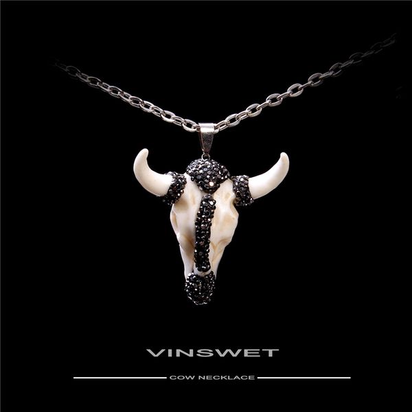 pendant necklaces metal men and women cow head charm necklace bone glass jewelry party bar gifts protection blessing healing, Silver
pendant necklaces metal men and women cow head charm necklace bone glass jewelry party bar gifts protection blessing healing, Silver