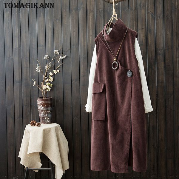 women corduroy vest vintage solid long gilet ladies big pockets single button turtleneck sleeveless waistcoat femme colete, Black;white
women corduroy vest vintage solid long gilet ladies big pockets single button turtleneck sleeveless waistcoat femme colete, Black;white