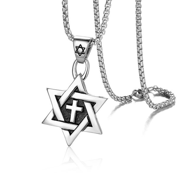 punk titanium steel jewish star of david hexagram pendants necklaces for men rock jewelry drop shipping, Silver
punk titanium steel jewish star of david hexagram pendants necklaces for men rock jewelry drop shipping, Silver