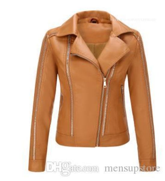 rivet women leather jackets zipper turn down collar fashion autumn spring coats, Black;brown
rivet women leather jackets zipper turn down collar fashion autumn spring coats, Black;brown