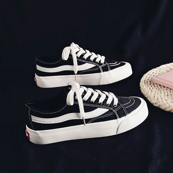 2020 autumn new student korean-style low-flat canvas shoes womens breathable all-match casual flat shoes, Black
2020 autumn new student korean-style low-flat canvas shoes womens breathable all-match casual flat shoes, Black