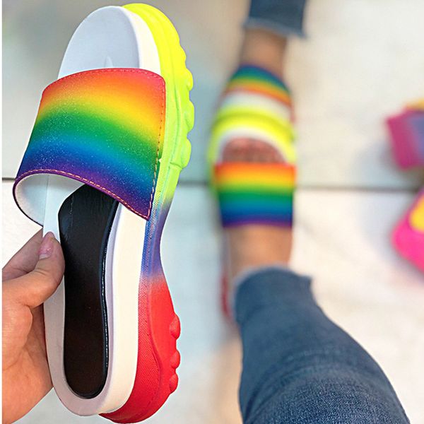 ins women rainbow slippers female open toe wedges woman fashion mixed colors shoes women's fashion sandals plus size summer, Black
ins women rainbow slippers female open toe wedges woman fashion mixed colors shoes women's fashion sandals plus size summer, Black