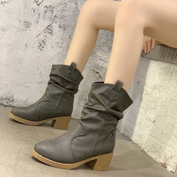 boots women pu leather mid-calf for comfortable med heels shoes 2021 fashion off black big size 35-43
boots women pu leather mid-calf for comfortable med heels shoes 2021 fashion off black big size 35-43