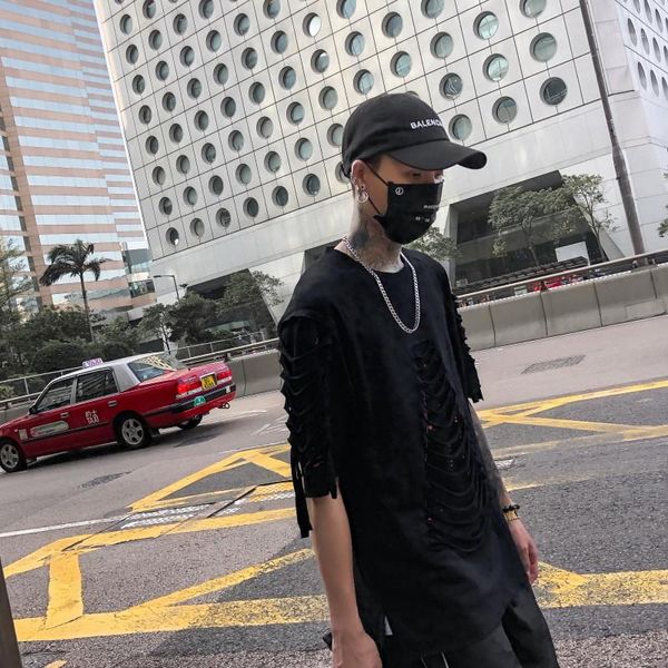 style irregular hole mens tees casual males clothing stripe hole panelled mens designer tshirts fashion hip hop, White;black
style irregular hole mens tees casual males clothing stripe hole panelled mens designer tshirts fashion hip hop, White;black