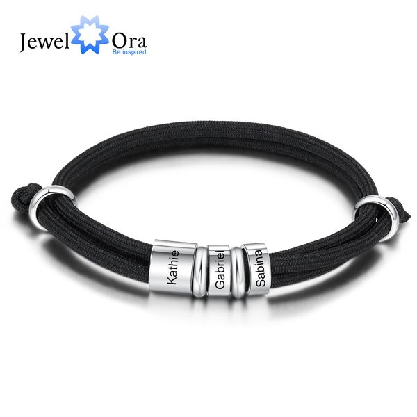 personalized stainless steel charm bracelets with 3 custom name beads adjustable rope men bracelets gift for father/grandfather y200810, Golden;silver
personalized stainless steel charm bracelets with 3 custom name beads adjustable rope men bracelets gift for father/grandfather y200810, Golden;silver