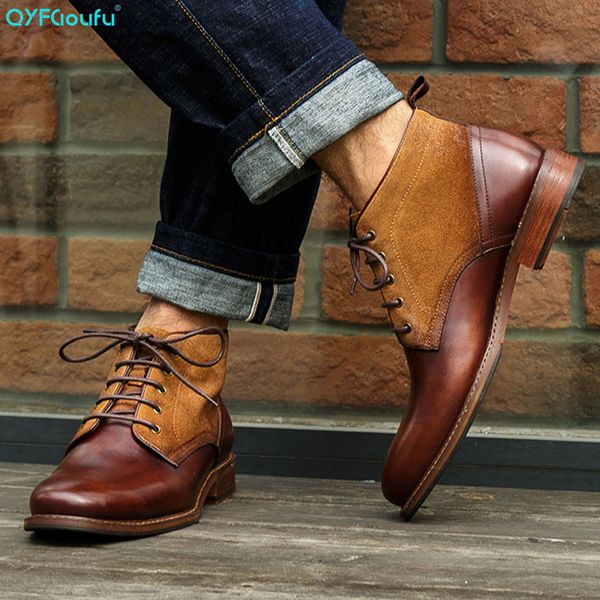 qyfcioufu 2020 autumn / winter men boots casual lace-up men boots genuine leather fashion booties man cowboy, Black
qyfcioufu 2020 autumn / winter men boots casual lace-up men boots genuine leather fashion booties man cowboy, Black
