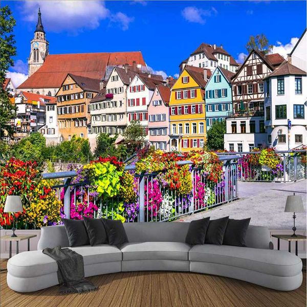 custom wall murals scenery german town 3d wall paper embossed non-woven waterproof murals background living room study
custom wall murals scenery german town 3d wall paper embossed non-woven waterproof murals background living room study