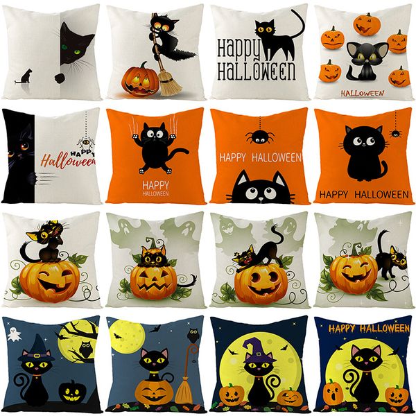 cute 2020 halloween linen pillow case new style pumpkin black cat printing series sofa cushion waist pillowcase
cute 2020 halloween linen pillow case new style pumpkin black cat printing series sofa cushion waist pillowcase